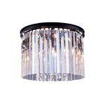 Sydney Mocha Brown Six-Light Flushmount with Royal Cut Clear Crystals