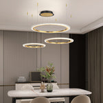 Simple Circular Rings Luxury Three Step Dimming Nordic Ceiling Light Fixture