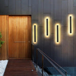 Waterproof Long Strip LED Wall Lamp Outdoor Wall Lights Black Porch Lights