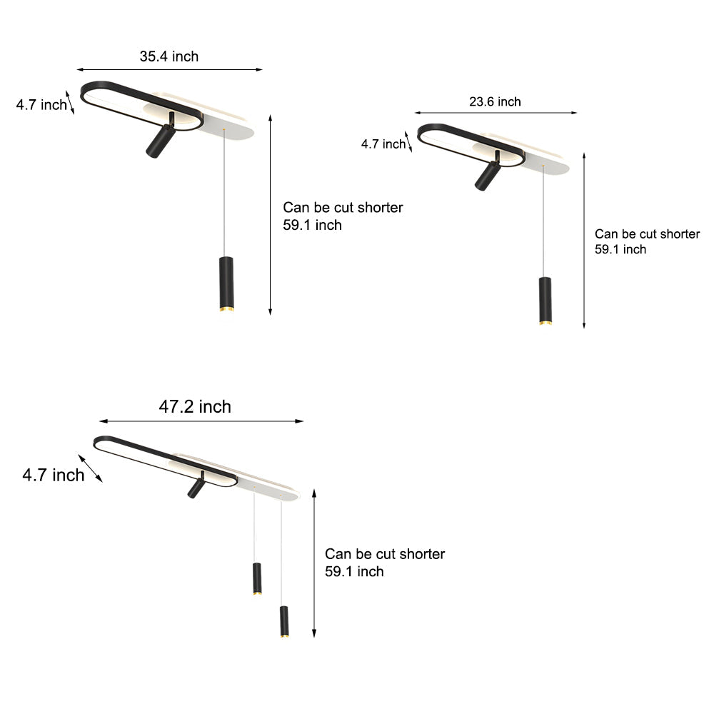 Long Strip 3 Step Dimming Modern Ceiling Lights Spotlights Hanging Lights