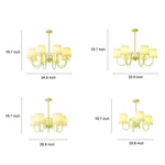 Pleated Fabric Retro Pastoral Green French Style Chandelier Hanging Lights