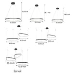 Black 1/2/3-Light Triangle Ring Chandelier