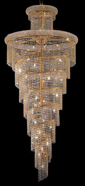 32 Light Spiral Crystal Chandelier gold plated– YOVINO
