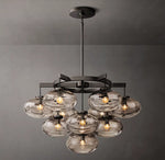 Cabrette Clear Glass Round Chandelier 36"
