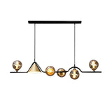 Strip Cone Glass Bubbles LED Iron Electroplating Nordic Chandelier