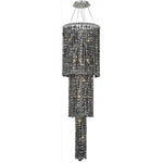 Maxim Chrome Twelve-Light 16-Inch Three-Tier Pendant with Royal Cut Silver Grey Crystal