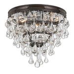 Vibrant Bronze Three-Light Flush-Mount Fixture