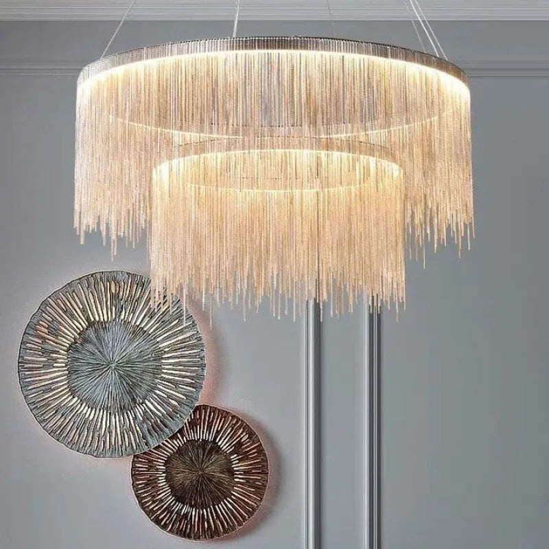 Cadena Steel Tassel Modern Chandelier