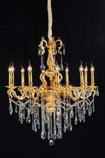 Gold plated 10 light traditional crystal Chandelier