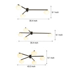 White Glass Bubble Black Semi-Flush Ceiling Light