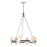 Lucian Six Light Chandelier Polished Nickel/Alabaster