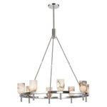 Lucian Eight Light Chandelier Polished Nickel/Alabaster