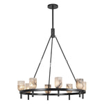Lucian Eight Light Chandelier Urban Bronze/Alabaster