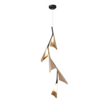 Plume Pendant, 1-Light, Standard Height, LED, Sterling Frame & Canopy, Soft Gold Plume, 37.6"W (135007-LED-STND-85-84 5D3TCL)