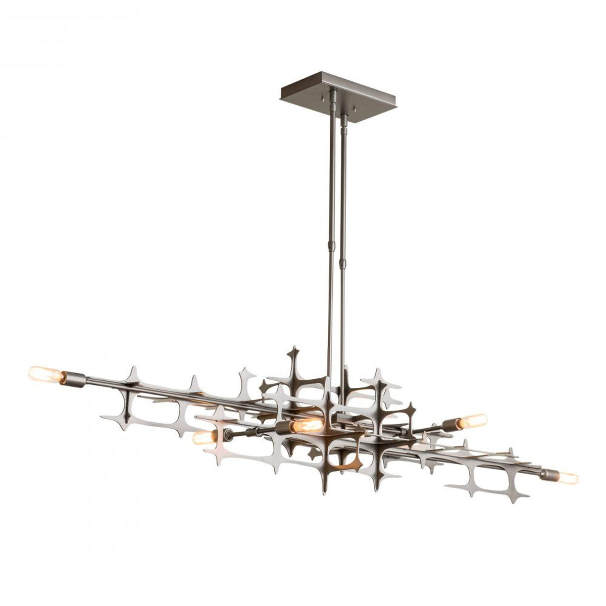 Grid Pendant, 6-Light, Short Height, Bronze, 16.6"W (136385-SKT-SHRT-05 4RY8JJ)