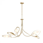 Aerial Pendant, 5-light, Long Height, Dark Smoke, Frosted Glass, 47.5"W (137865-SKT-LONG-07-FD0626 4RY9GY)