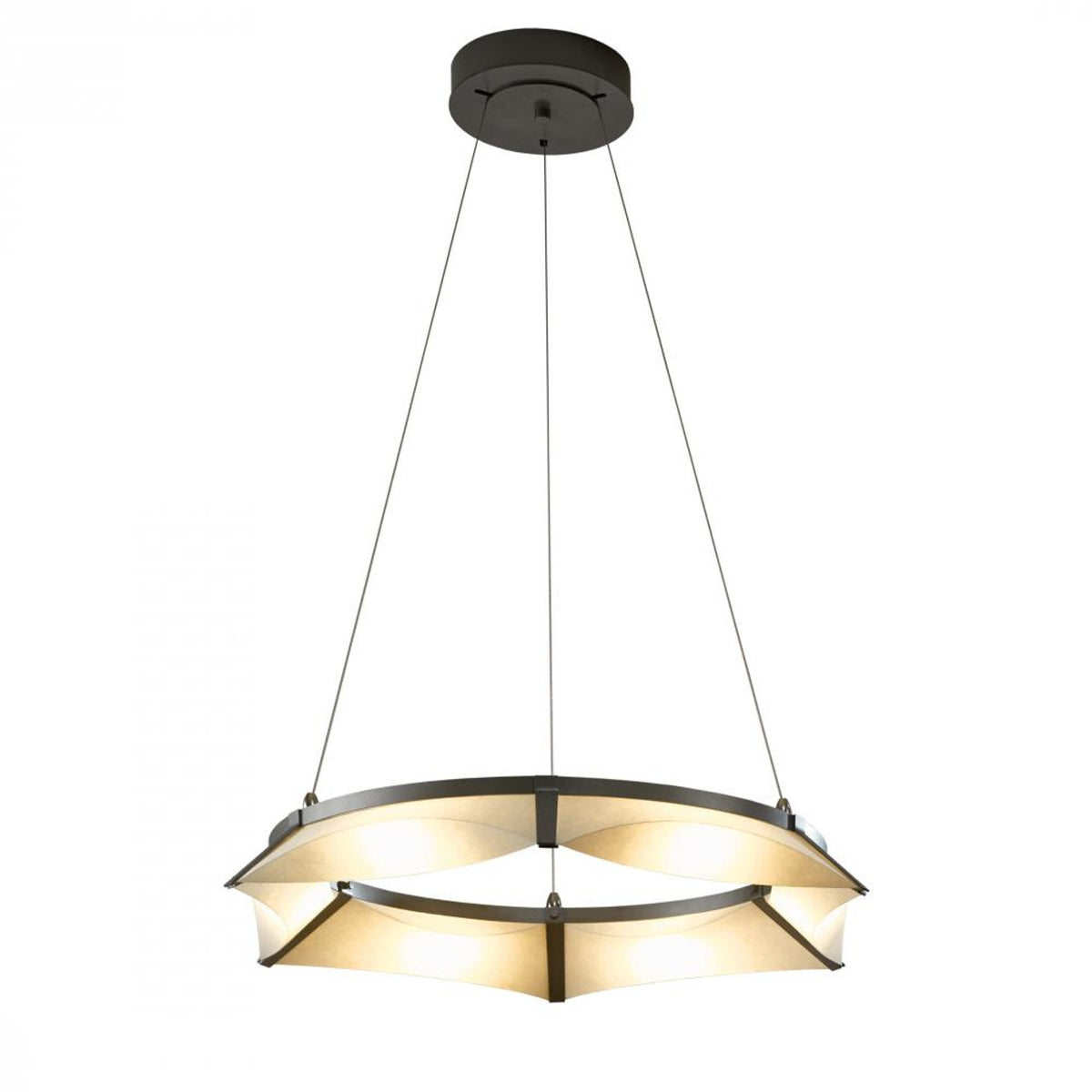 Ondrian Pendant, 3-light, Long Height, Soft Gold, Sand Glass, 24"W (138552-SKT-LONG-84-SS0032 3WTZYR)