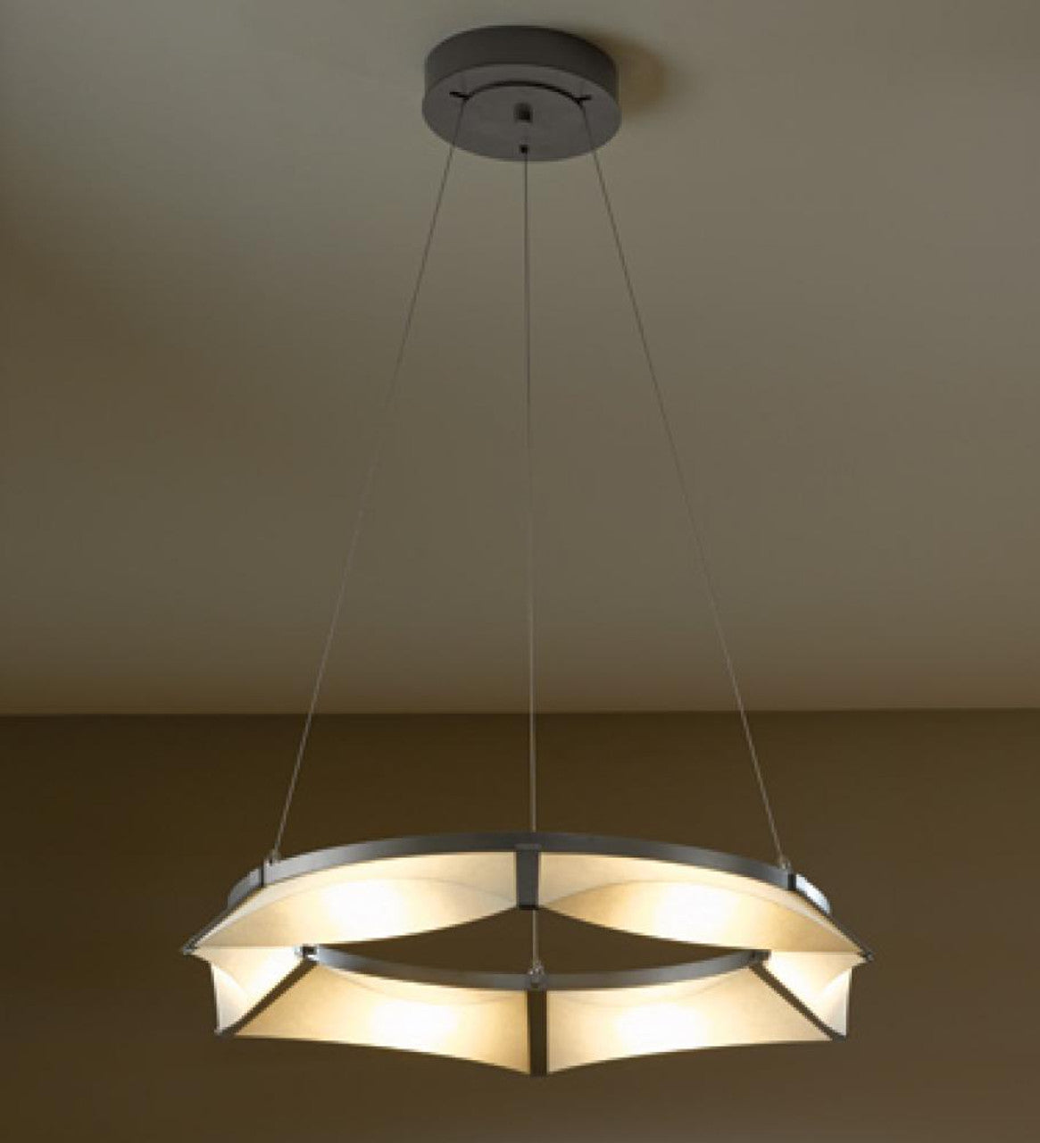 Cavaletti Pendant, 4-Light, Standard Height, Natural Iron, Flax Shade, 42"W (137670-SKT-STND-20-SE4298 39255Q)