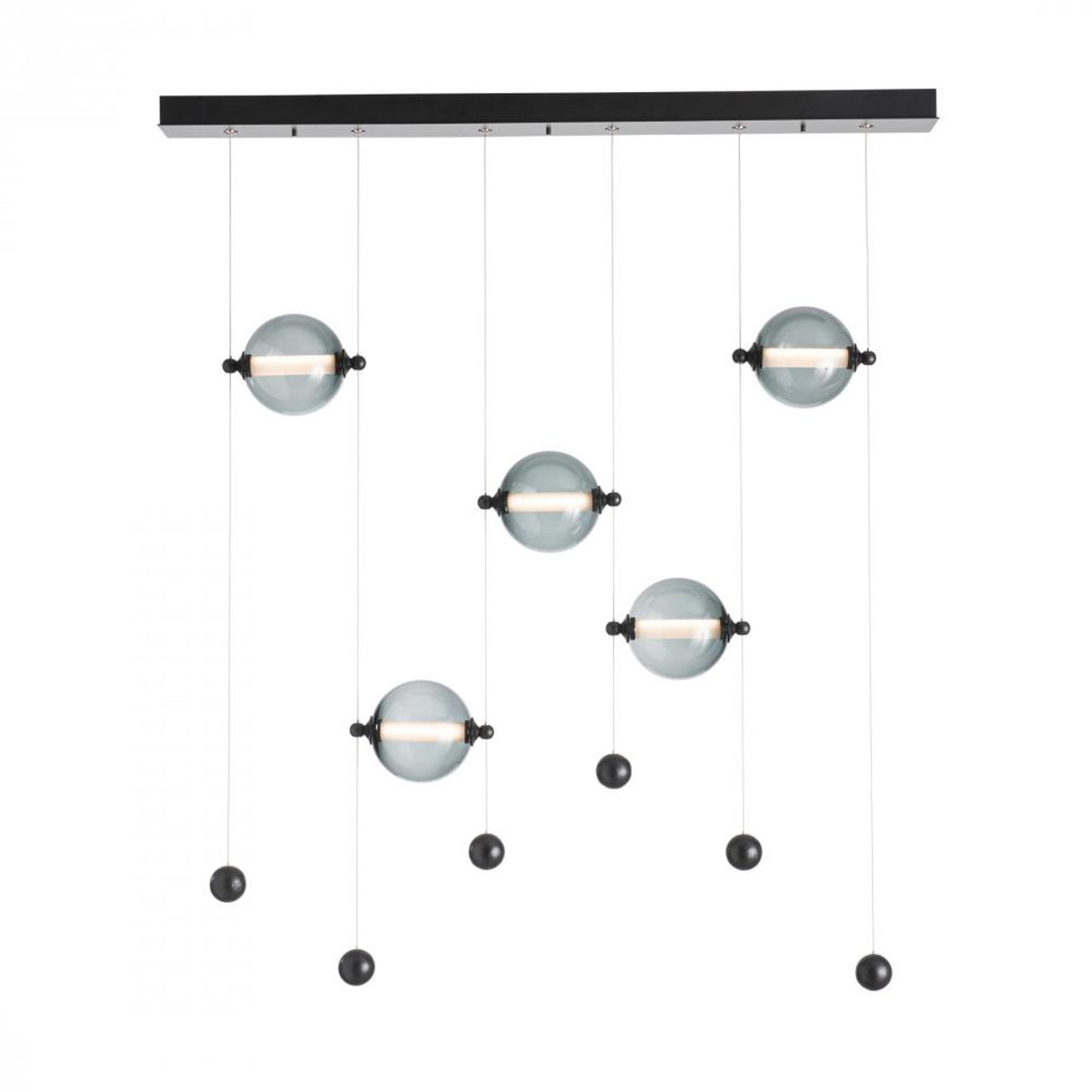 Aerial Pendant, 5-Light, Short Height, Dark Smoke, Frosted Glass, 47.5"W (137865-SKT-SHRT-07-FD0626 4RY9H7)