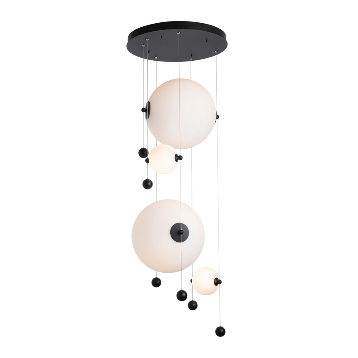 Abacus Pendant, 4-Light, Standard Height, LED, Dark Smoke, Abacus Opal Glass, 19.8"W (139052-LED-STND-07-GG0694 5D6W0J)