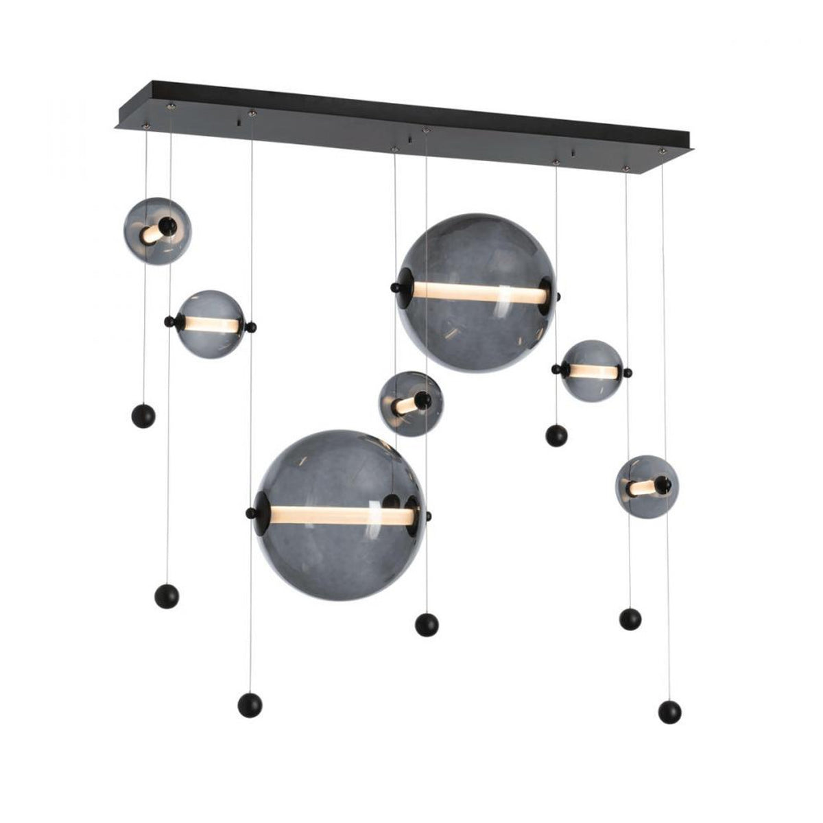 Abacus Pendant, 4-Light, Standard Height, LED, Soft Gold, Abacus Cool Grey Glass, 19.8"W (139052-LED-STND-84-YL0694 5D6W0Y)