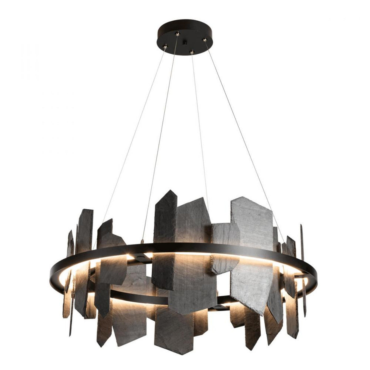 Vitre Pendant, 1-Light, Standard Height, LED, Black, White Swirl Glass, 38"W (139660-LED-STND-10-YR0708 5D9RRJ)