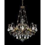 Renaissance Etruscan Gold Eight-Light Olivine and Smoke Topaz Crystal Rock Crystal Chandelier, 26.5W x 35H x 26.5D