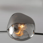 3/5/8-Light Molecule Dimpled Lava Glass Chandelier with Black Metallic Arms