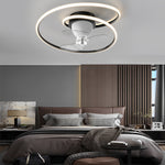 Smart 360° Rotating LED Stepless Dimming Timing Modern Ceiling Fans Light