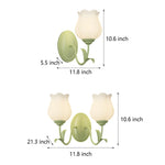 1/2 Lights Flowers Glass Three Step Dimming Green Modern Wall Lights Indoor