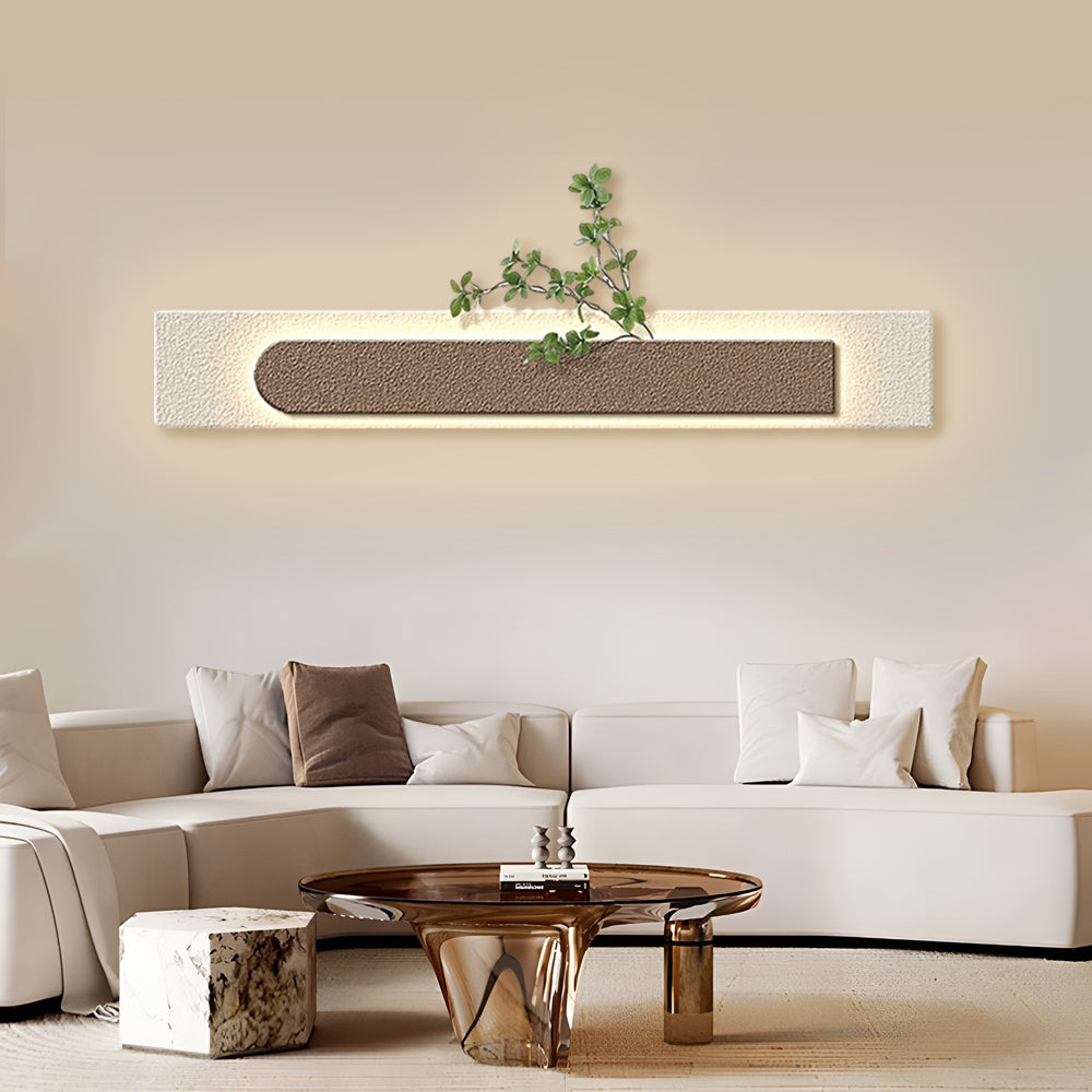 Rectangular Three-Dimensional Sandstone USB Remote LED Wall Lamp Painting
