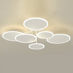 2/3/6 Round Three Step Dimming LED Matte White Nordic Ceiling Lights Fixture
