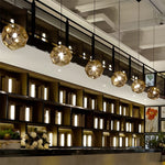 Geometric Round Electroplated Metal Postmodern Pendant Light Chandelier