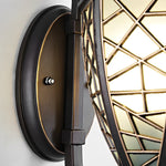 Retro Pattern Waterproof Black American Style Solar Powered Wall Lamp