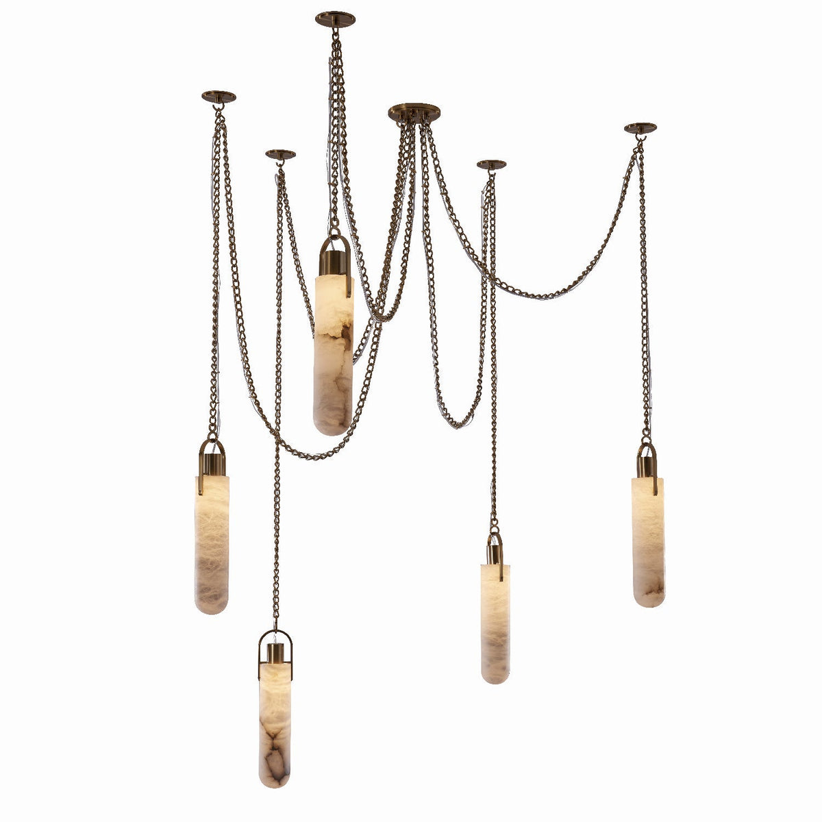 Flint LED Pendant Winter Brass