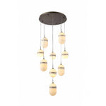 Sedona Nine Light Pendant Alabster / Aged Brass