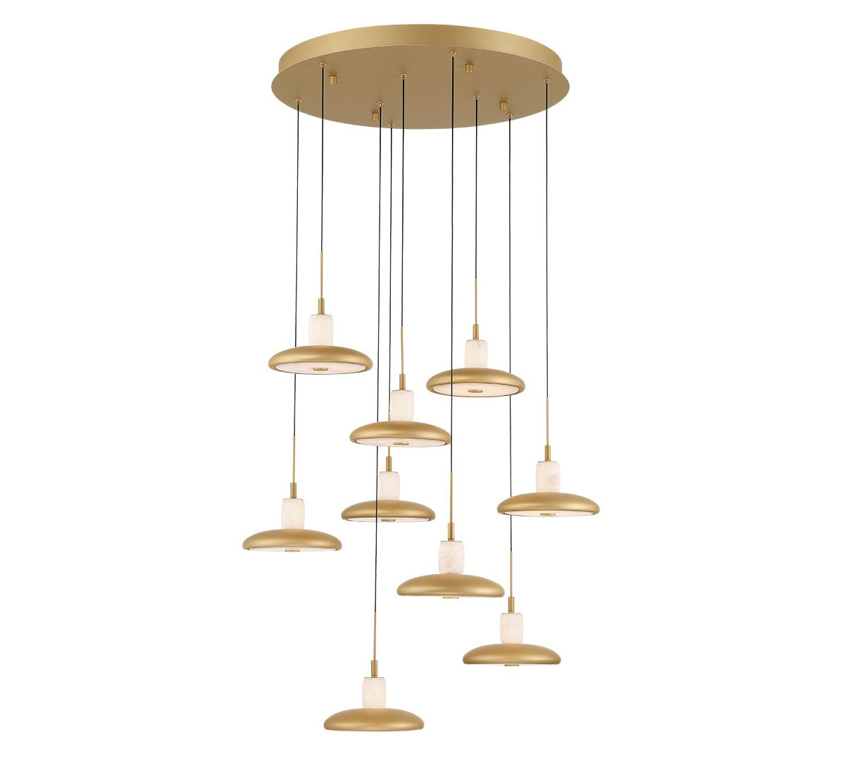 Mantova LED Chandelier Painted Antique Brass