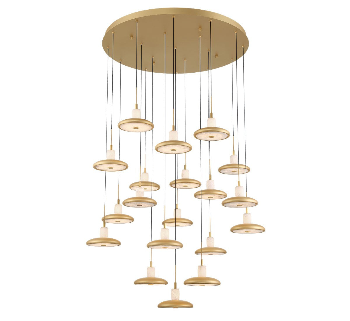 Mantova LED Chandelier Painted Antique Brass