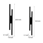 Modern 2-Light Linear LED Wall Lamp with 3-Step Dimming - Black/Gold Wall Sconce