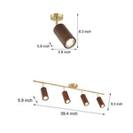 Wooden Adjustable Linear Track Ceiling Light LED Rotating Long Spotlights