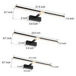 Retractable LED Bathroom Vanity Light with Adjustable Rod and Matte Finish