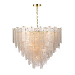 Poppy Glass Chandelier, 9-Light, Natural Brass, 29.5"H (16-1243CLR 504X5ZG)