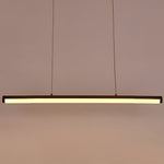 16'' Rectangular Long Matt Black Pendant Light Adjustable Warm White Ceiling Lights