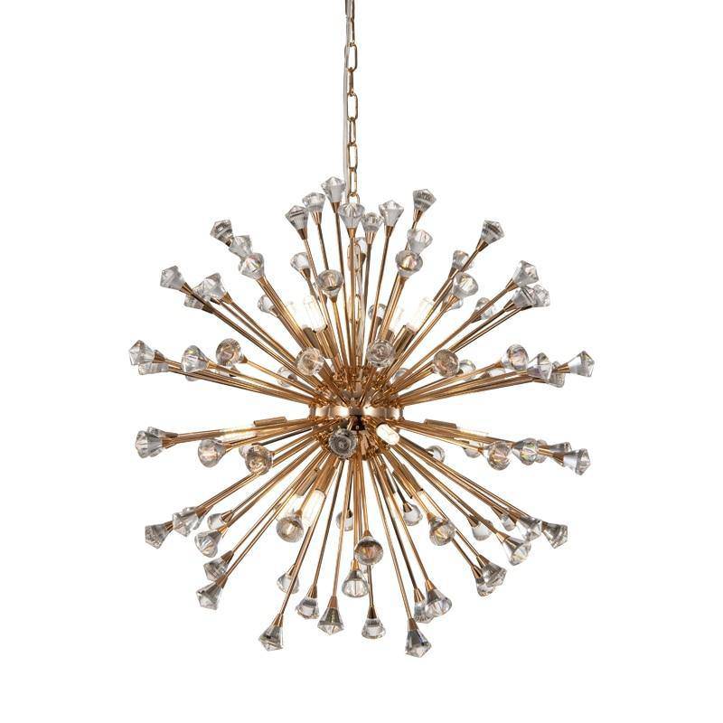Rose Gold Crystal Sphere Light Fixture