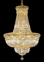 22 Light gold crystal chandelier gold plated