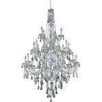 Verona Chrome Twenty-Five Light Chandelier with Golden Teak/Smoky Royal Cut Crystals