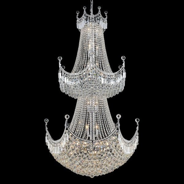 Polished chrome 36 Light large crystal Chandelier– YOVINO