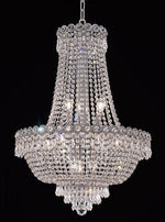 12 light Chrome plated crystal chandelier