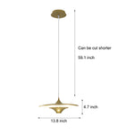 13.8'' 1-Light Round UFO Pendant Lights LED Metal Hanging Lighting Small Spaceship Pendant Lamp for Bar