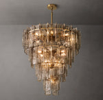 Lattice Smoke Glass Tiered Chandelier 47"